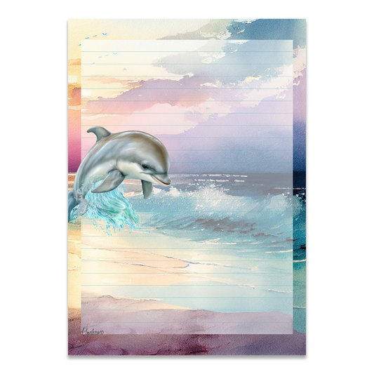 Briefpapier "Delfin am Strand"