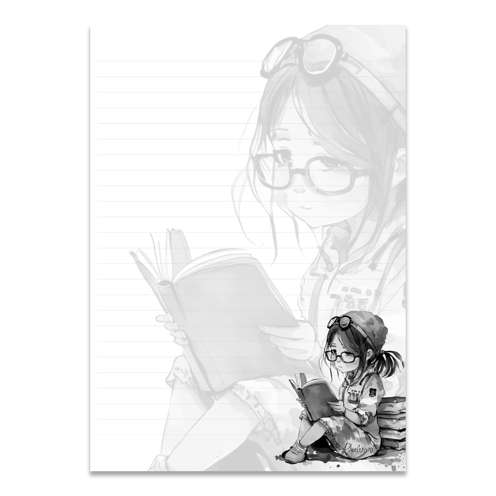Briefpapier "Lesendes Mädchen" (2)