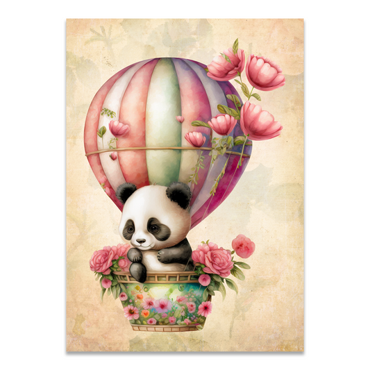 Postkarte "Vintage Panda"