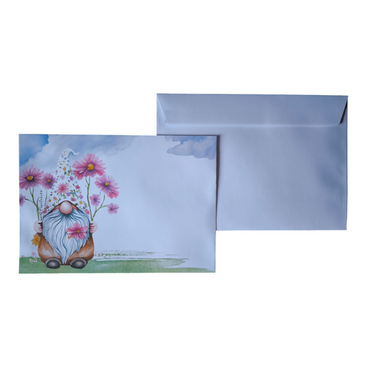 Briefumschlag "Wichtel mit Blumen" DIN C5