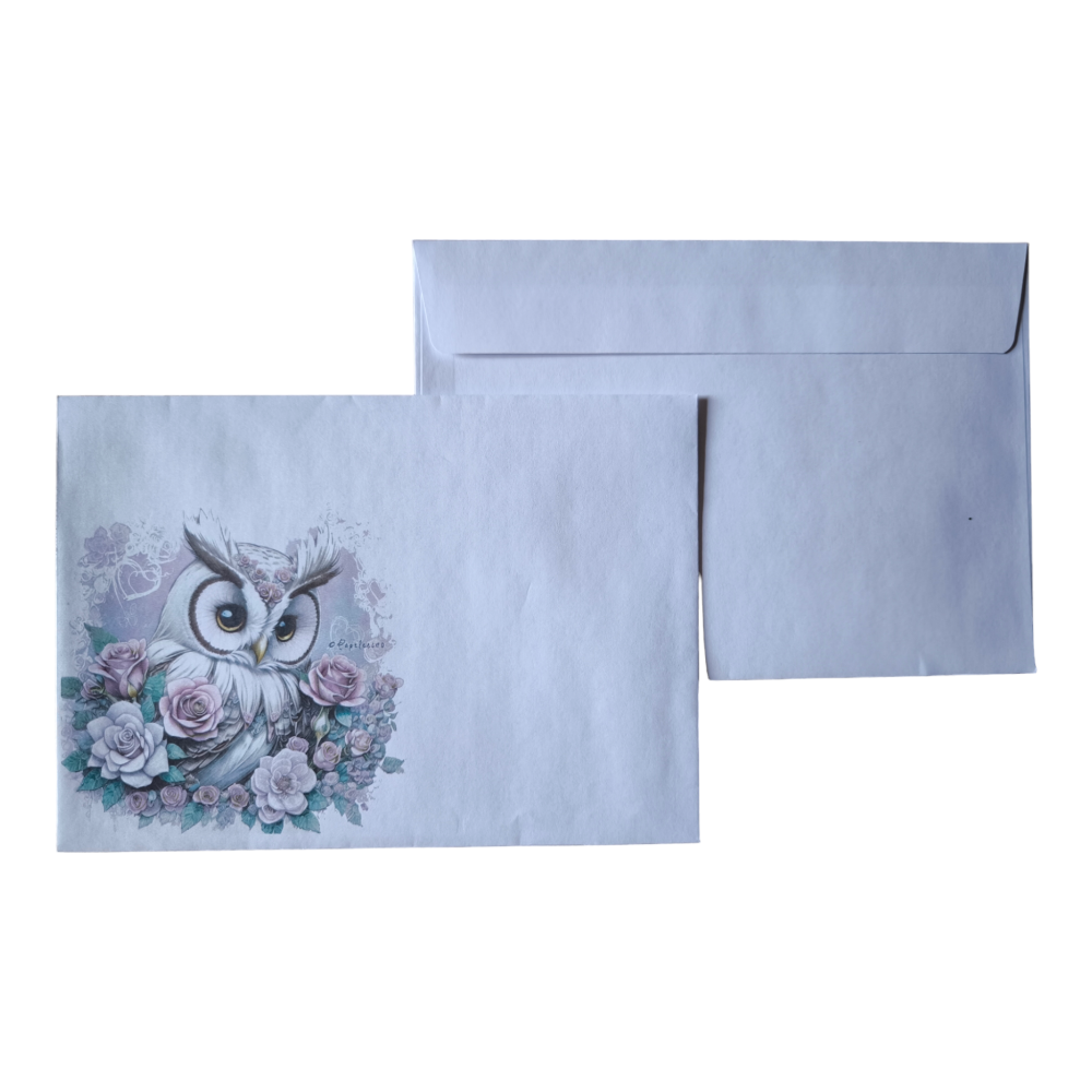 Briefumschlag "Blumen-Eule" DIN C6 (Standard)