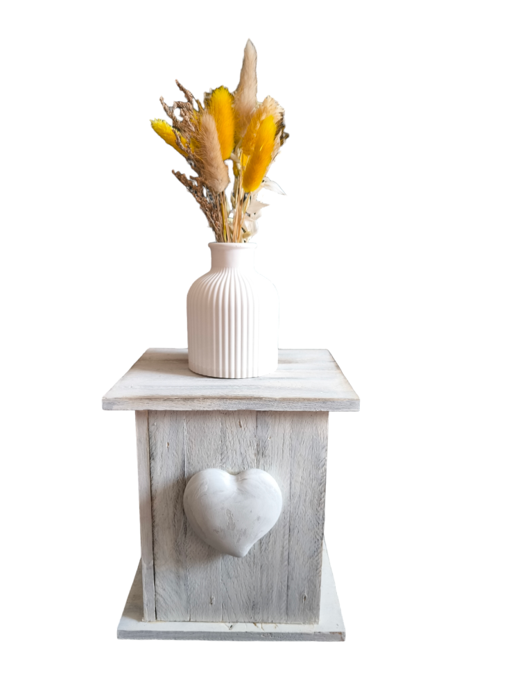 Holzständer mit Herz (ohne Vase)