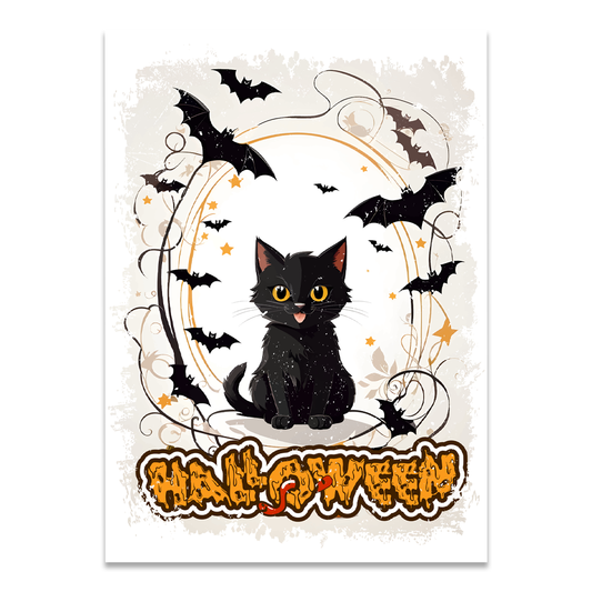 Postkarte "Cat & Bat"