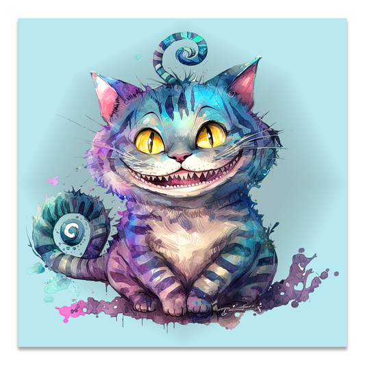 Postkarte, quadratisch "Cheshire Cat"