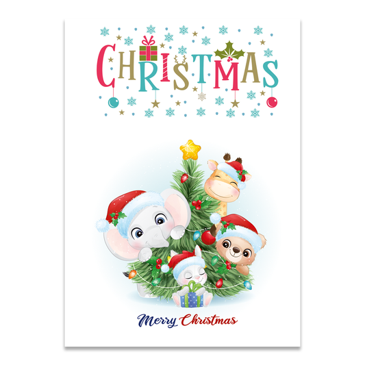 Postkarte "Christmas-Tiere"