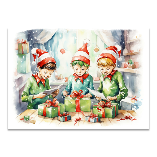 Postkarte "Christmas elves"