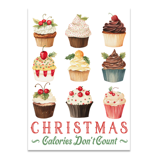 Postkarte "Christmas calories don't count"