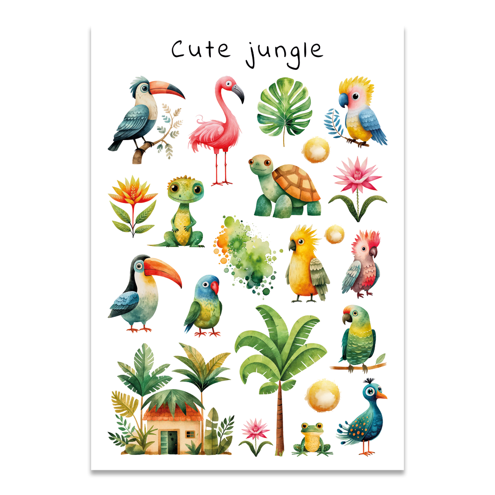 Postkarte "Cute jungle"