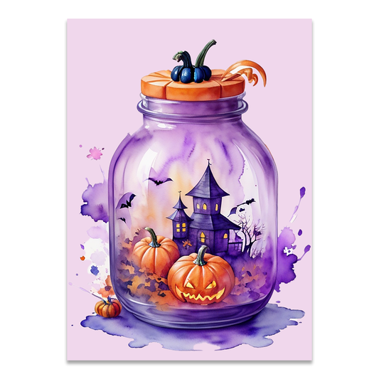 Postkarte "Halloween in a jar"