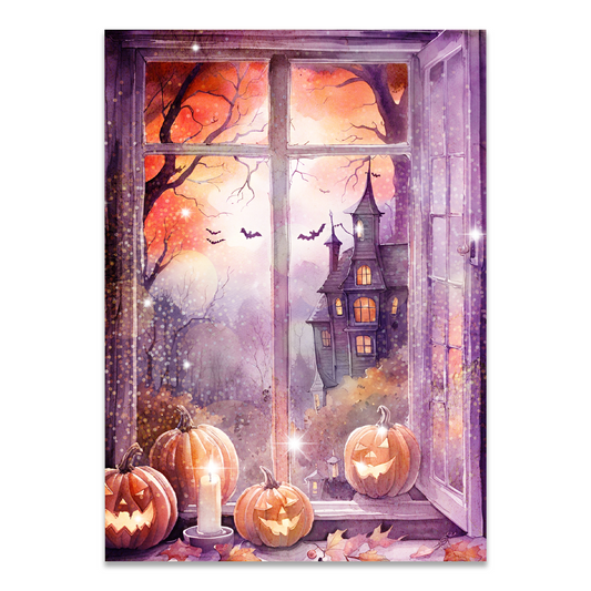 Postkarte "Magical Halloween Window"