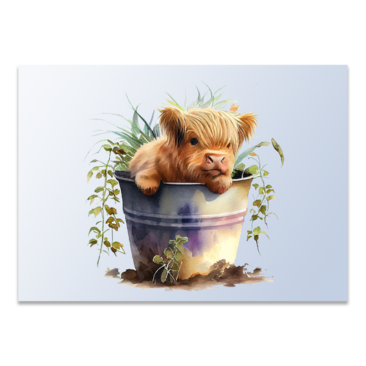Postkarte "Baby cow in a tummy tub"