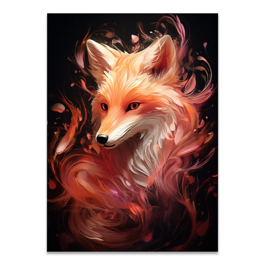 Postkarte "Fox in fire"
