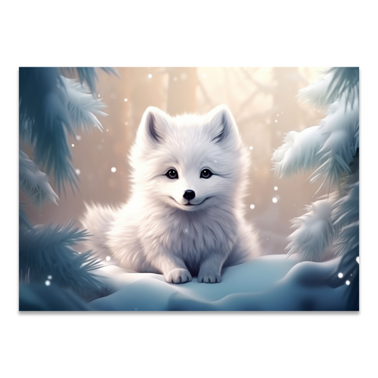 Postkarte "Polarfuchs im Schnee"