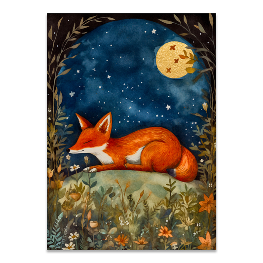 Postkarte "'Schlafender Fuchs"