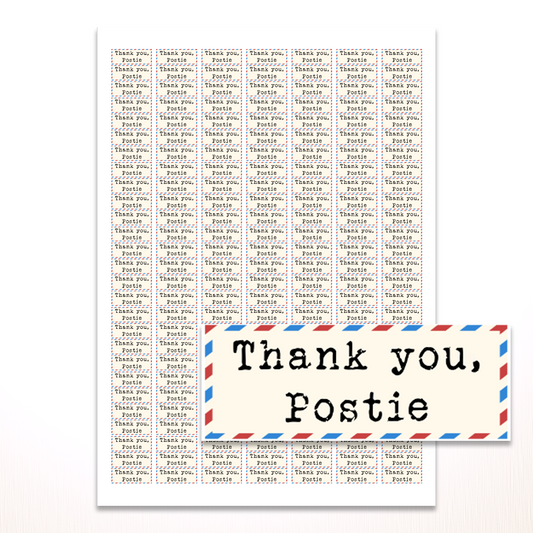 Postcrossing - Etiketten "Thank you, Postie, mini"
