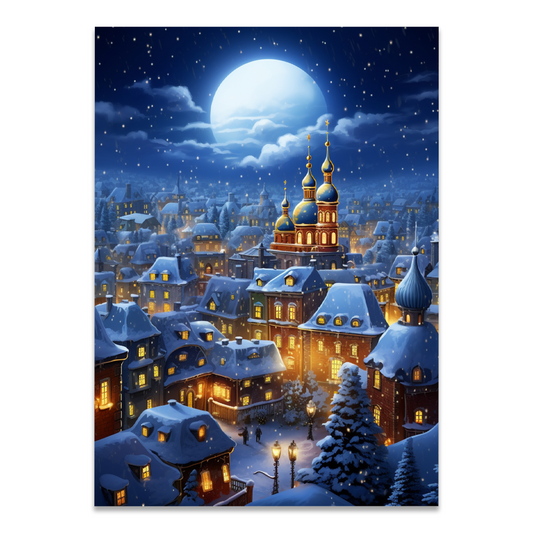 Postkarte "'Verschneite Nacht"
