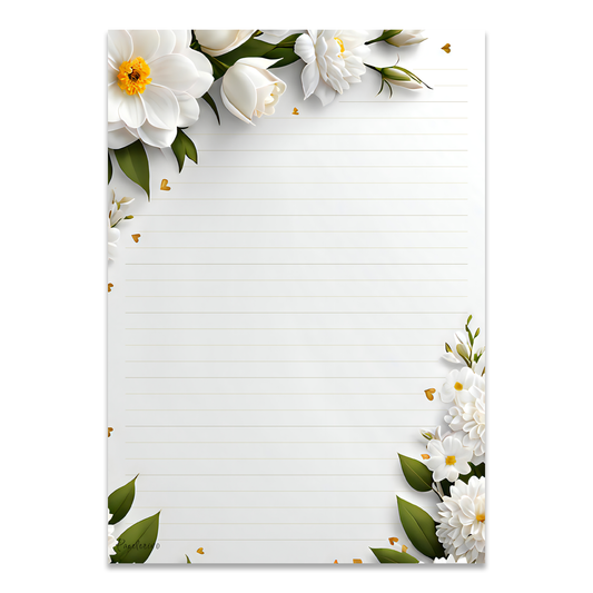 Briefpapier "White flowers"