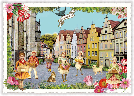 Postkarte PK 1070, "Osnabrück - Markt"