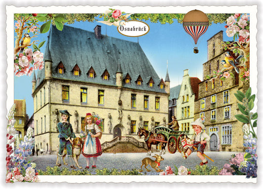 Postkarte PK 1071, "Osnabrück - Rathaus und Stadtwaage"