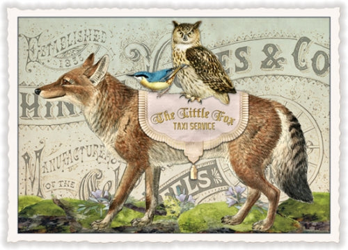 Postkarte PK 1086, "The Little Fox Taxi Service"