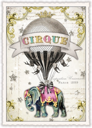 Postkarte PK 1093, "Elefant mit Ballon, Cirque "