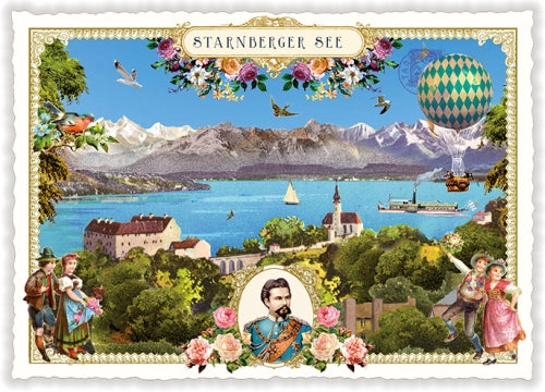 Postkarte PK 1111, "Bayern - Starnberger See" - Städte-Postkarte