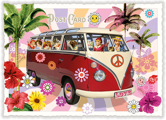 Postkarte PK 1126, "Hippie-Bus"