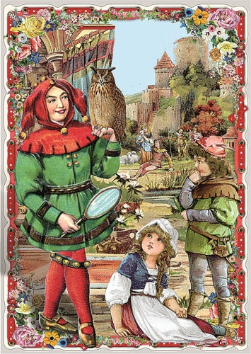 Postkarte PK 8037, "Till Eulenspiegel" - Glitzer-Postkarte