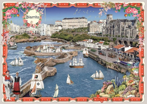 Postkarte PK 8071, "Paris - La France - Biarritz" - Glitzer-Postkarte