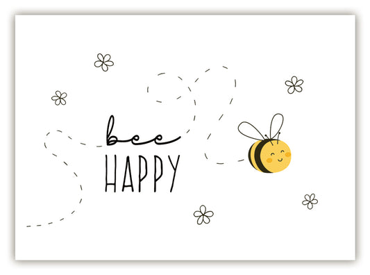 Postkarte "Bee happy!"