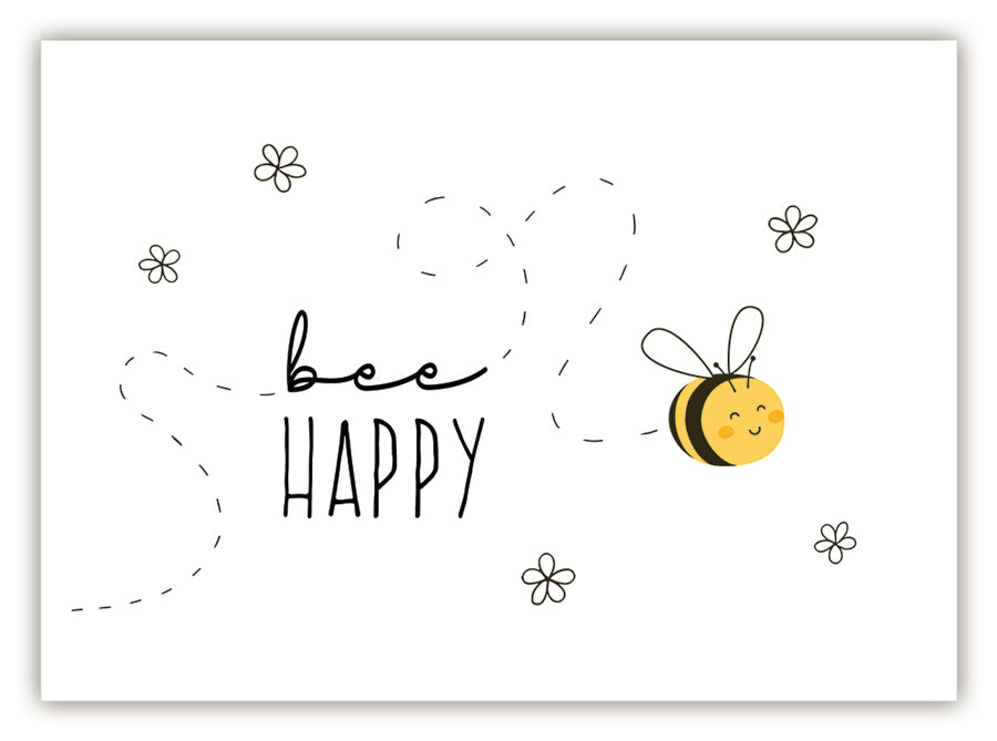 Postkarte "Bee happy!"